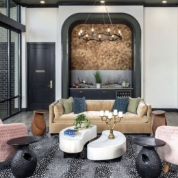 lounge with ample seating and modern decor